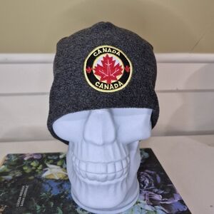 Canada Maple Leaf Embroidered Gray Beanie 2000